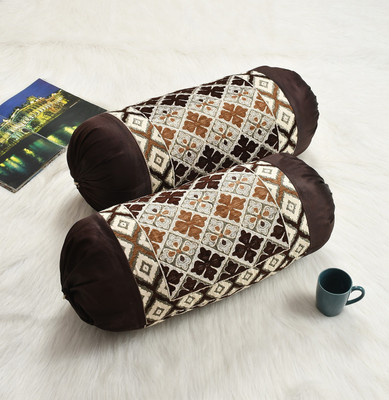 Pinkleaf Chenille Bolsters Cover(40 cm*80 cm, Pack of 2, Brown)