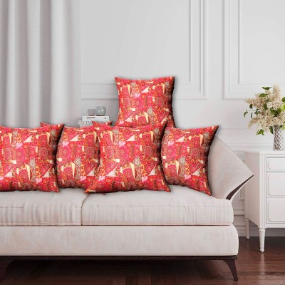 Texstylers Abstract Cushions Cover(Pack of 5, 50 cm*50 cm, Pink)