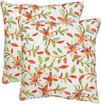 NOOR SHINE Silk Cushions & Pillows Cover(40 cm*40 cm, Pack of 5, White)
