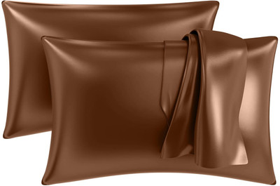 MY ARMOR Satin Pillows Cover(18 inch*28 inch, Pack of 2, Gold)