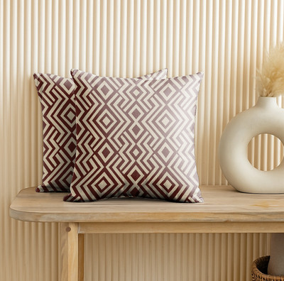 Casableu Polyester Cushions & Pillows Cover(40.64 cm*40.64 cm, Pack of 2, Brown)