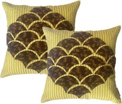 RG CREATIONS Silk Cushions Cover(Pack of 2, 45.72 cm*45.72 cm, Yellow)