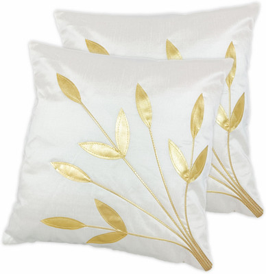 VELORA Silk Cushions & Pillows Cover(40 cm*40 cm, Pack of 5, White)