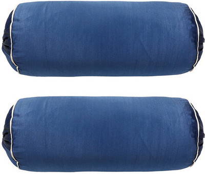 THE CONVERSION Blended Bolsters Cover(Pack of 2, 38 cm*75 cm, Blue, Cream)