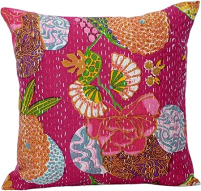 Hawamahal Floral Cushions & Pillows Cover(Pack of 5, 40 cm*40 cm, Pink)