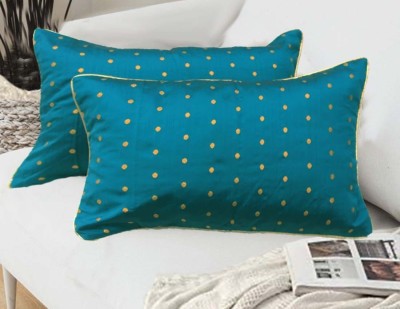 Dekor World Polka Cushions & Pillows Cover(Pack of 2, 30 cm*50 cm, Dark Green)