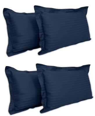 Sound Sleep Pillow Striped Pillows Cover(Pack of 4, 43 cm*69 cm, Blue)