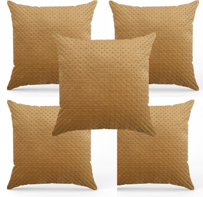 TINDLER KNOTS Polyester Cushions Cover(Pack of 5, 40.6 cm*40.6 cm, Beige)