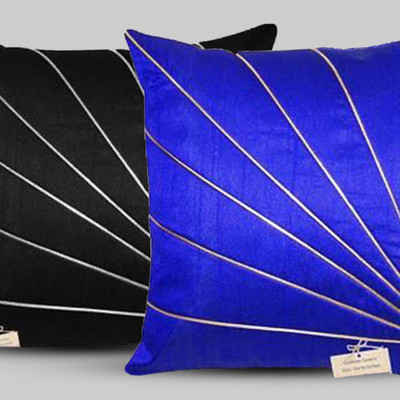 NOOR SHINE Silk Cushions & Pillows Cover(40 cm*40 cm, Pack of 5, Black)