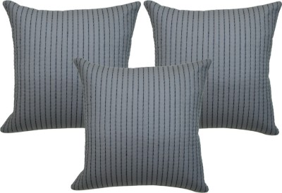 I WISH Microfiber Cushions Cover(Pack of 3, 40 cm*40 cm, Grey)