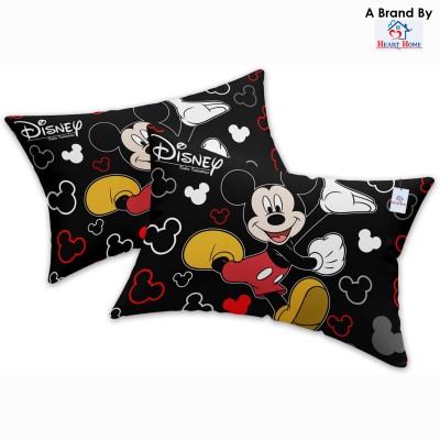 Heart Home Silk Pillows Cover(Pack of 2, 41 cm*70 cm, Black)