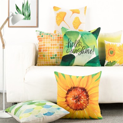 AEROHAVEN Floral Cushions Cover(Pack of 5, 30 cm*30 cm, Multicolor, Yellow)