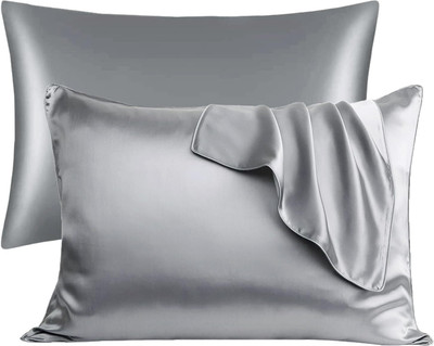 Espresso Satin Pillows Cover(45.72 cm*71.12 cm, Pack of 2, Grey)