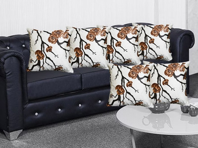 Hims Polyester Cushions Cover(50 cm*50 cm, Pack of 6, Brown)