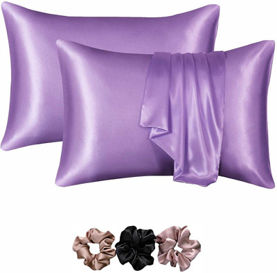 Shop141 Satin Pillows Cover(45.72 cm*71.12 cm, Pack of 2, Lavender)