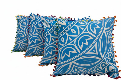 VvistaraComfort Cotton Cushions & Pillows Cover(Pack of 5, 16 cm*16 cm, Blue)