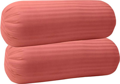 Trance Home Linen Cotton Bolsters Cover(41 cm*81 cm, Pack of 2, Peach)