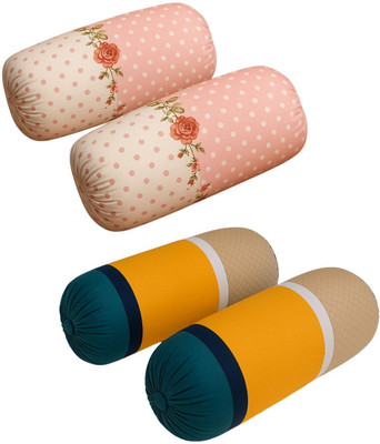 MSKtrend Cotton Bolsters Cover(81.28 cm*40.64 cm, Pack of 4, Pink, White, Multicolor)