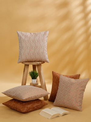 ROSARA HOME Polyester Cushions Cover(Pack of 5, 40 cm*40 cm, Orange)