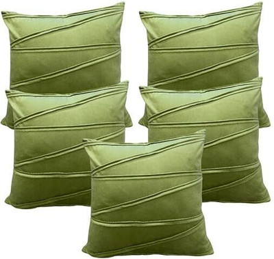 A&A Fabrics Polyester, Velvet Cushions & Pillows Cover(40.64 cm*40.64 cm, Pack of 5, Green)