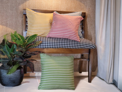Ashtam Home Studio Cotton Cushions Cover(41 cm*41 cm, Pack of 4, Yellow, Green, Red, Blue)