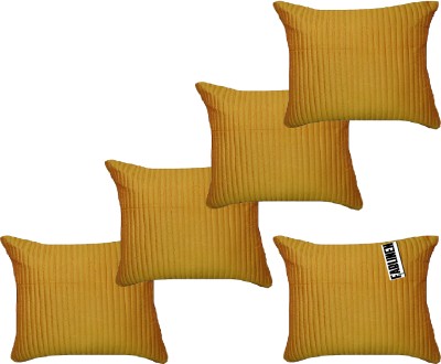 FabLinen Striped Cushions Cover(Pack of 5, 50 cm*50 cm, Yellow)