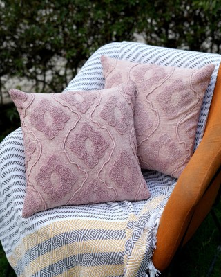 GRHAMOY Cotton Cushions Cover(Pack of 2, 45 cm*45 cm, Lavender)