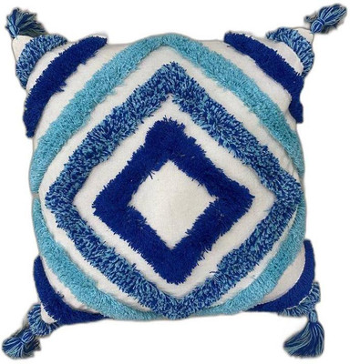MY HOME Cotton Cushions & Pillows Cover(16 cm*16 cm, Blue)