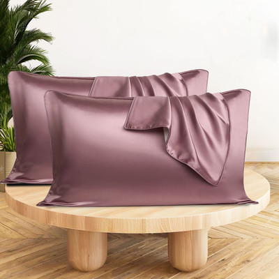 Sunvibe Satin Pillows Cover(46 cm*72 cm, Pack of 2, Purple)