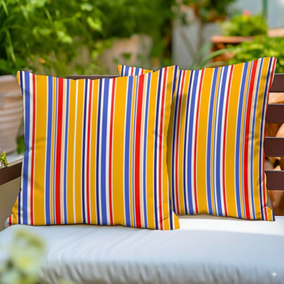 CUSHIONWALLA Polyester Cushions & Pillows Cover(40 cm*40 cm, Pack of 2, Yellow, Red, Blue, White)