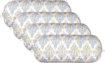 HOMEMONDE Cotton Bolsters Cover(Pack of 4, 81 cm*40 cm, Yellow)