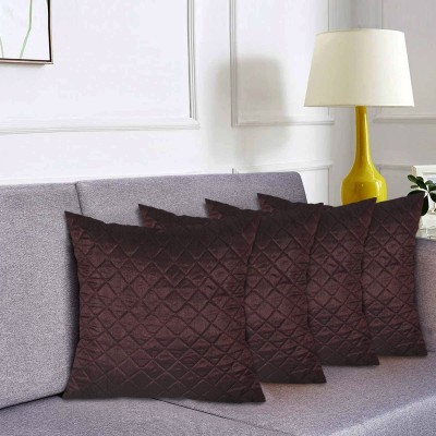 KUBER INDUSTRIES Self Design Cushions Cover(Pack of 4, 41 cm*41 cm, Brown)
