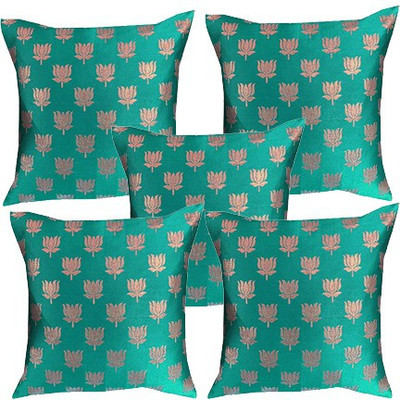 VIREO Jacquard Cushions Cover(40 cm*40 cm, Pack of 5, Multicolor)