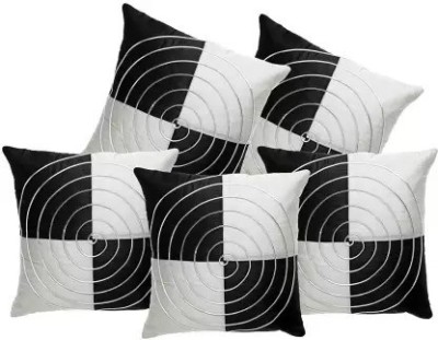 SK Fashion Self Design Cushions Cover(Pack of 5, 40 cm*40 cm, White)
