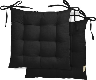 Vargottam Cotton Cushions Cover(Pack of 2, 40.64 cm*40.64 cm, Black)