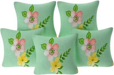 JBTC Floral Cushions Cover(Pack of 5, 40 cm*40 cm, Green)
