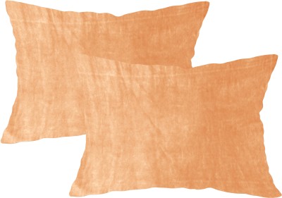AMITRA Plain Cushions & Pillows Cover(Pack of 2, 45 cm*30 cm, Orange)