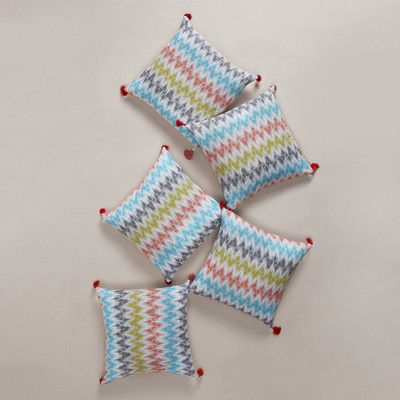 Wakefit Cotton Cushions Cover(40 cm*40 cm, Pack of 5, Multicolor)