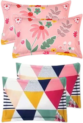 KITTUZ KRAFT Microfiber Pillows Cover(42 cm*68 cm, Pack of 4, Cream)