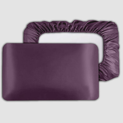 Avirons Satin Pillows Cover(45 cm*71 cm, Pack of 2, Purple)