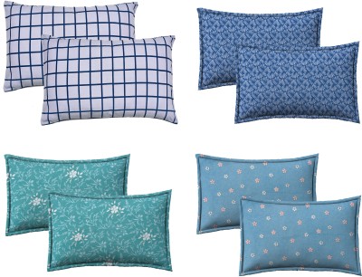 RRC Microfiber Pillows Cover(Pack of 8, 43 cm*69 cm, Dark Blue, Blue, Green, White)