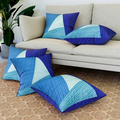 KUBER INDUSTRIES Polyester Cushions Cover(Pack of 5, 41 cm*41 cm, Blue)