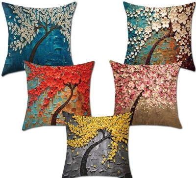 LAPHINO Jute Cushions Cover(Pack of 5, 40 cm*40 cm, Multicolor)