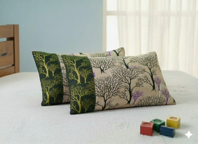 Laxmi Enterprises Silk Cushions & Pillows Cover(Pack of 2, 38 cm*64 cm, Green)