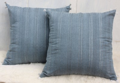 Dekor World Striped Cushions & Pillows Cover(Pack of 2, 60 cm*60 cm, Grey)