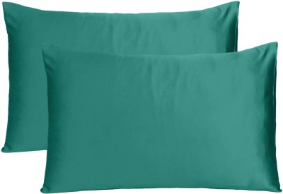 Oussum Plain Pillows Cover(Pack of 2, 45.72 cm*68.5 cm, Dark Green)