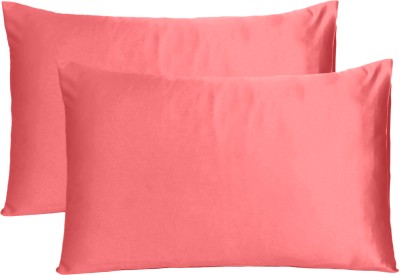 Oussum Plain Pillows Cover(Pack of 2, 45.72 cm*68.5 cm, Red)