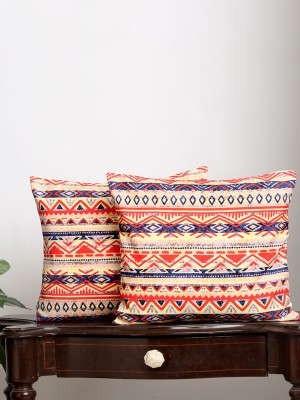 Alina decor Printed Cushions Cover(Pack of 2, 45.72 cm*45.72 cm, Yellow, Dark Blue, Red)
