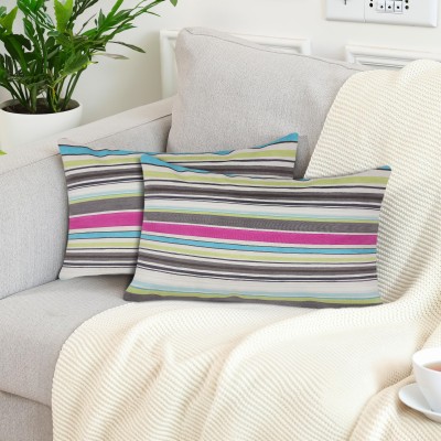 Tesmare Striped Cushions & Pillows Cover(Pack of 2, 30 cm*50 cm, Multicolor)