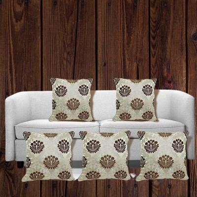 A1 Decor Self Design Cushions Cover(Pack of 5, 40 cm*40 cm, Brown)